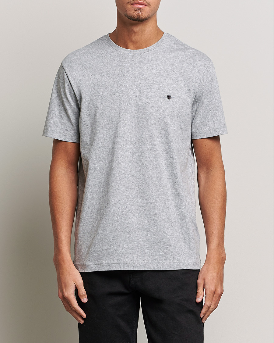 Uomini | T-shirt | Gant | The Original Solid T-Shirt Grey Melange