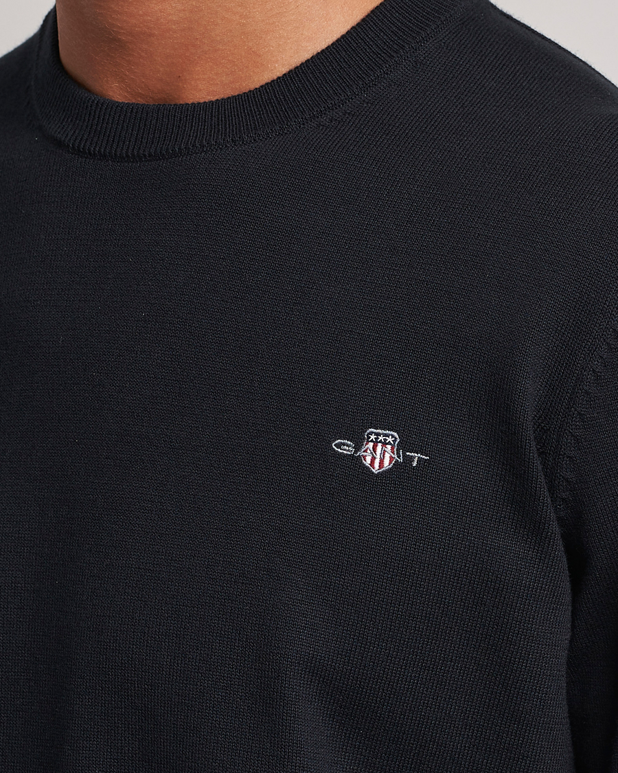 Uomini | Maglieria | Gant | Classic Cotton Crew Neck Black