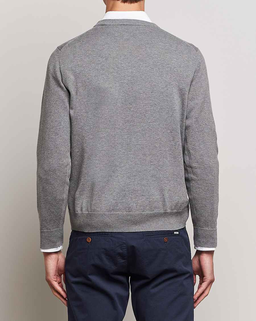Uomini | Maglieria | Gant | Classic Cotton Crew Neck Dark Grey Melange