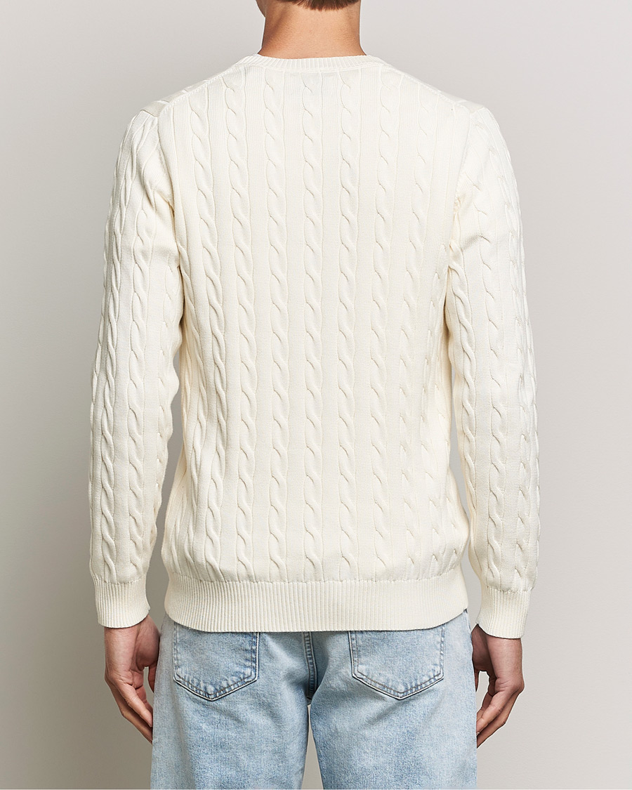 Uomini | Maglieria | Gant | Cotton Cable Crew Neck Cream