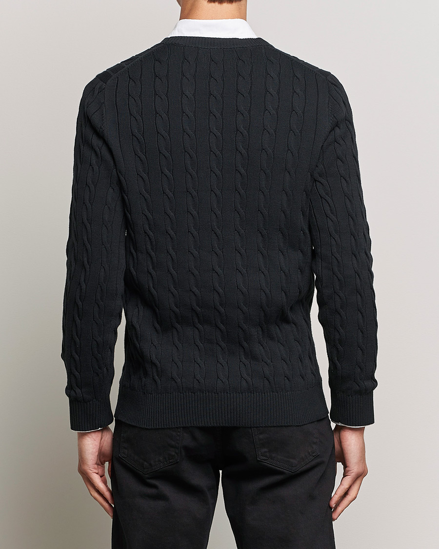 Uomini | Maglieria | Gant | Cotton Cable Crew Neck Black