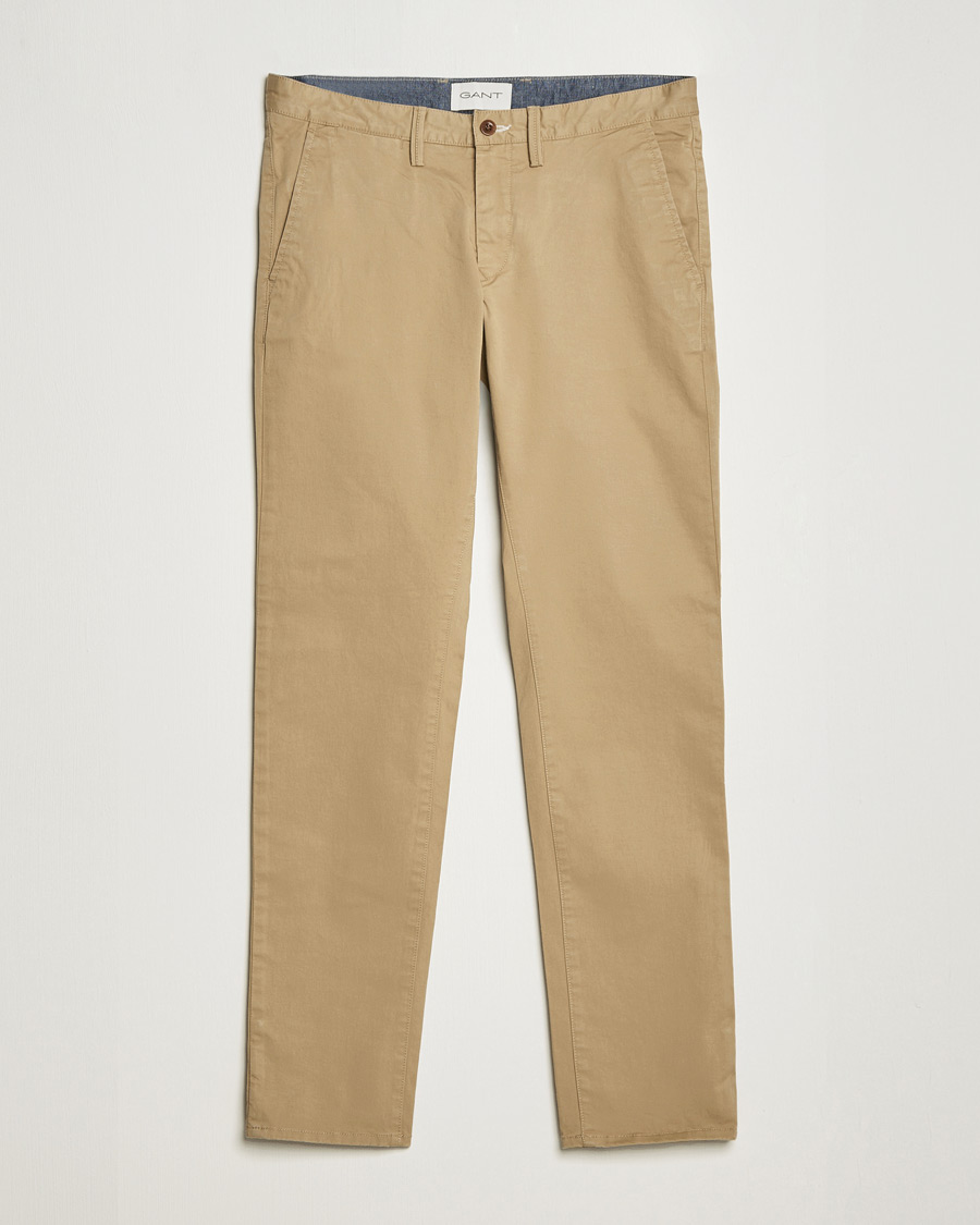 Uomini | Pantaloni | Gant | Slim Fit Twill Chino Dark Khaki