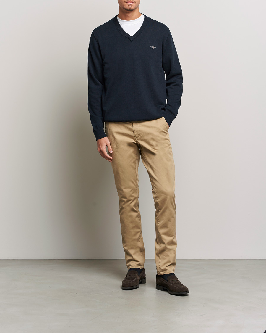 Uomini | Pantaloni | Gant | Slim Fit Twill Chino Dark Khaki