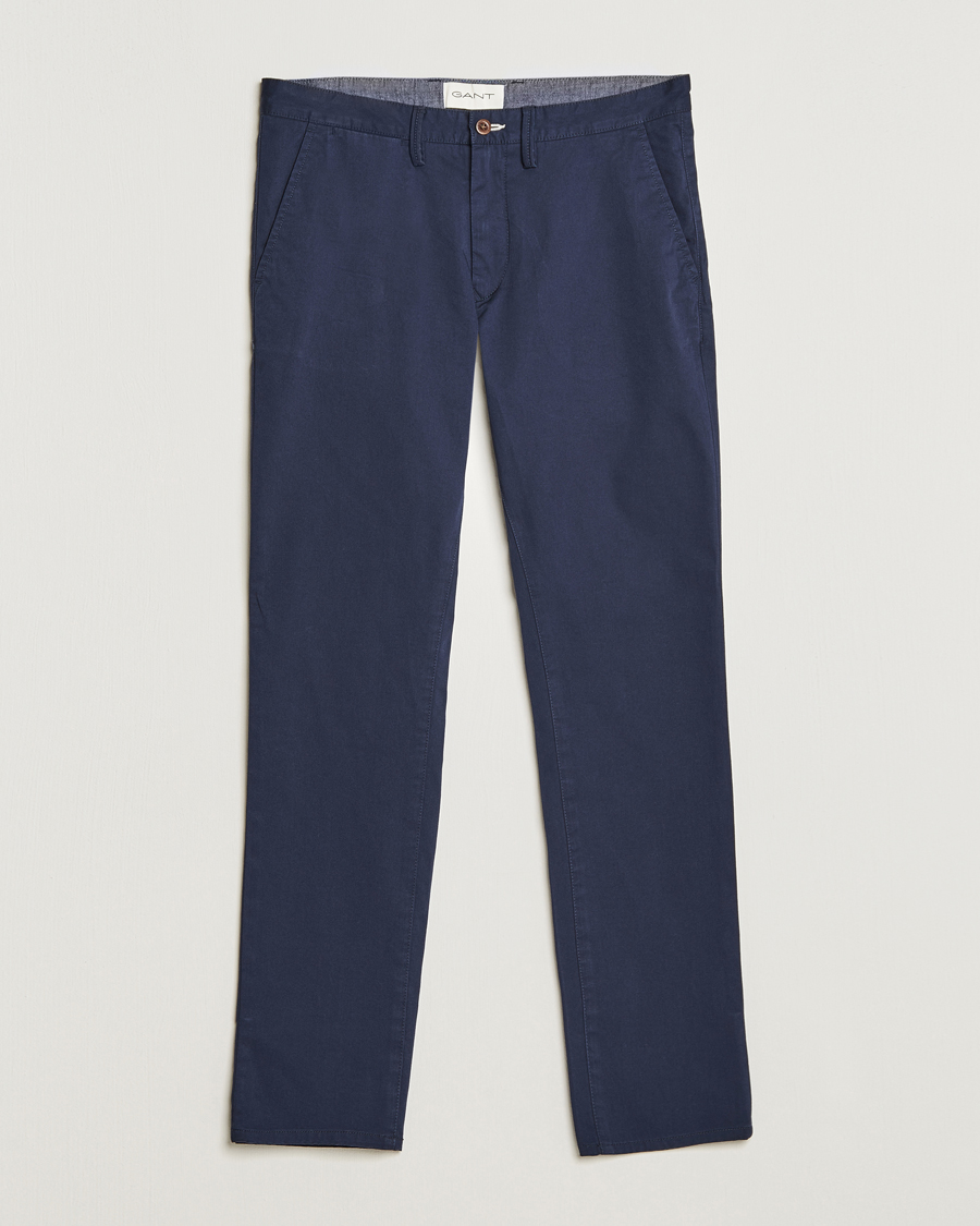 Uomini | Pantaloni | Gant | Slim Fit Twill Chino Marine