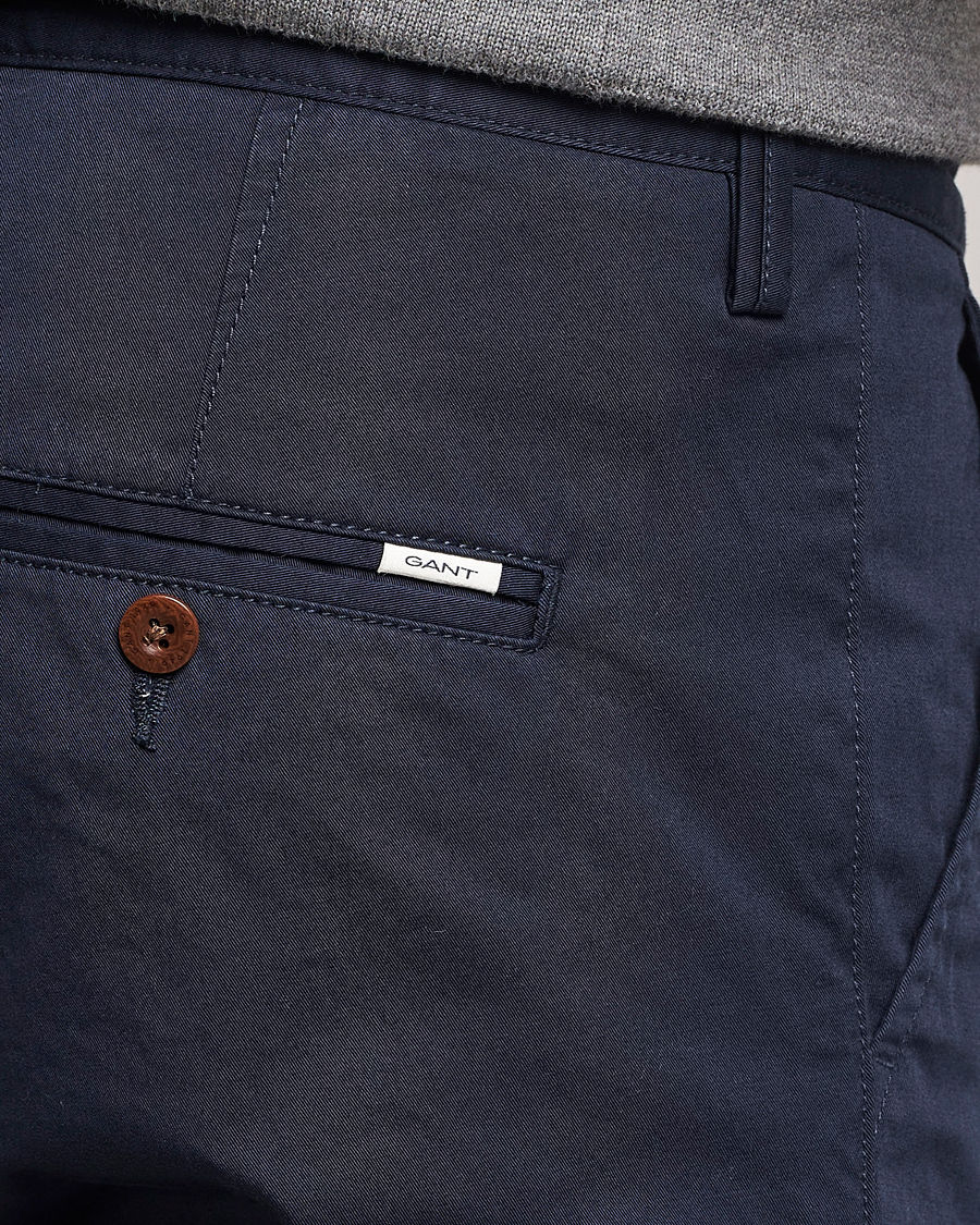 Uomini | Pantaloni | Gant | Slim Fit Twill Chino Marine