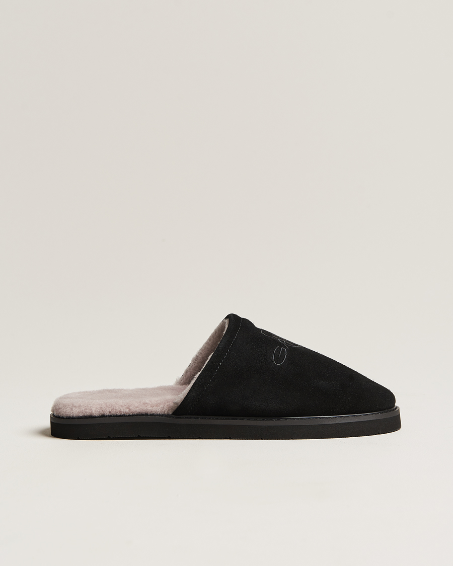 Uomini | GANT Tamaware Suede Slippers Black | Gant | Tamaware Suede Slippers Black
