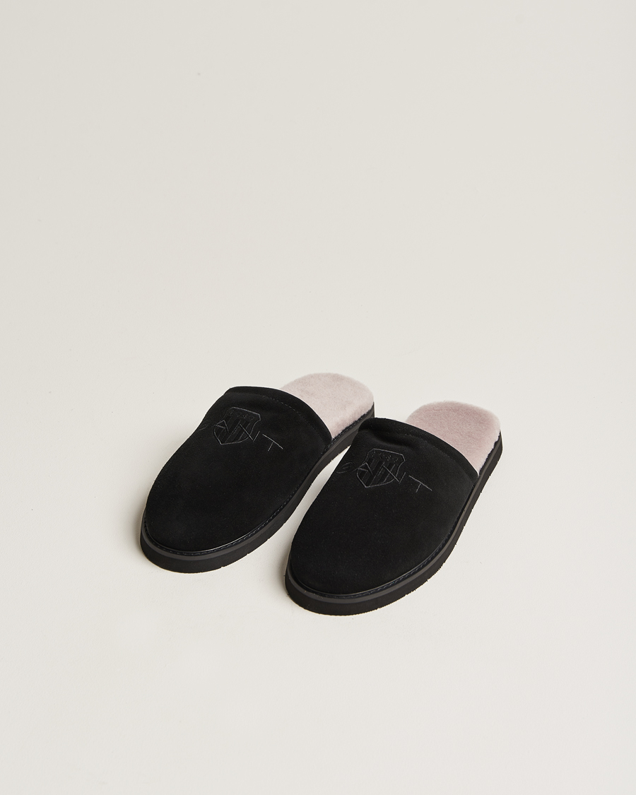 Uomini | GANT Tamaware Suede Slippers Black | Gant | Tamaware Suede Slippers Black