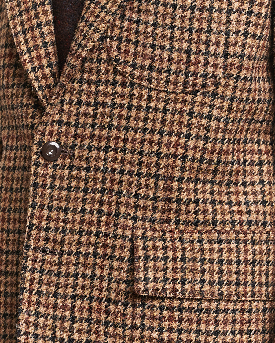 Uomini | Blazers | Drake's | MKVII Harris Tweed Games Houndstooth Blazer Brown