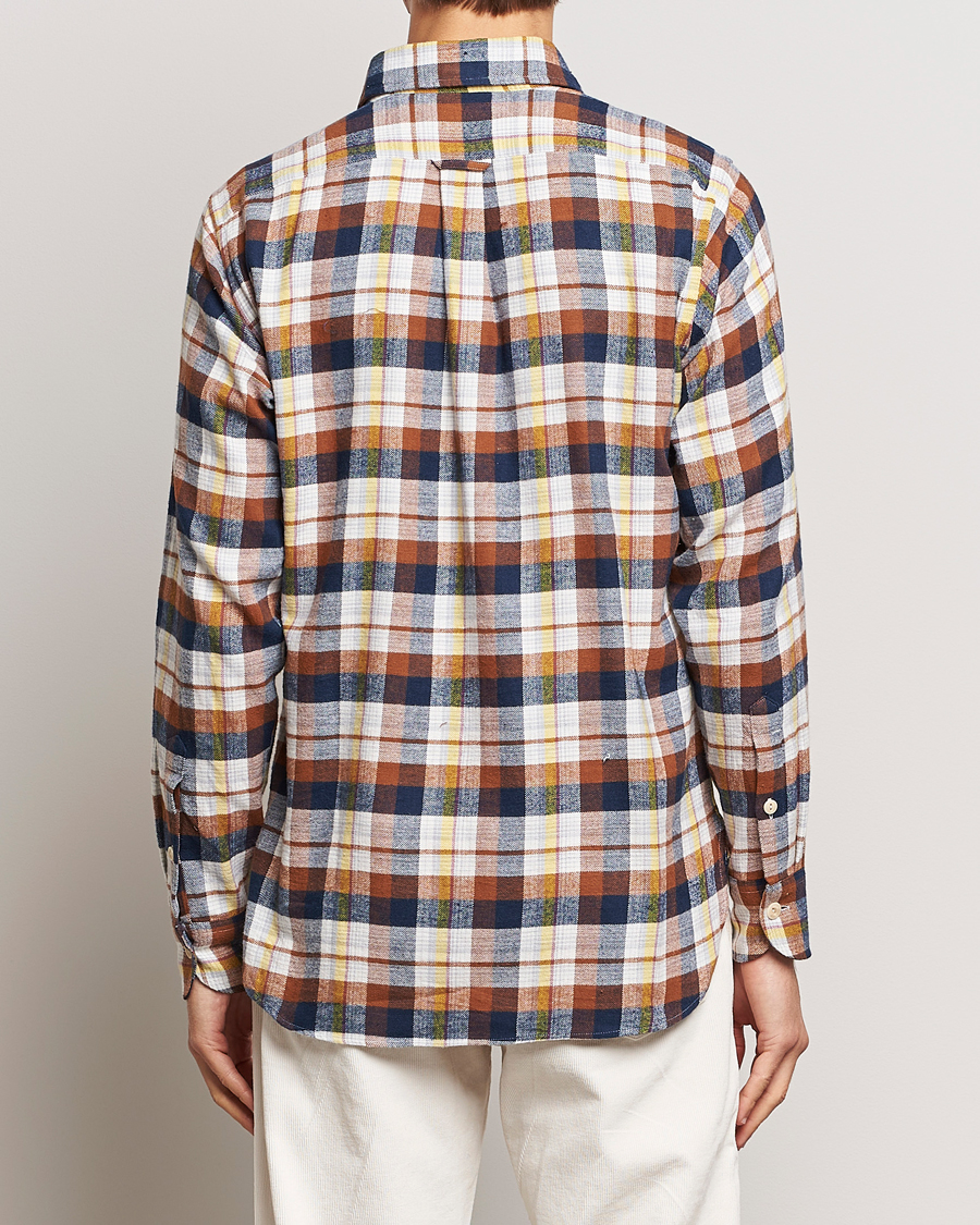 Uomini | Camicie | Drake's | Brushed Madras Checked Work Shirt Brown
