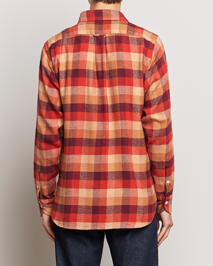 Uomini | Camicie | Drake's | Brushed Madras Checked Work Shirt Red
