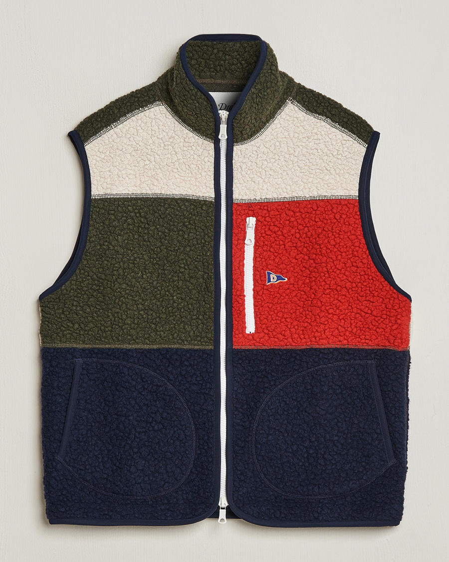 Uomini | Maglieria | Drake's | Colourblock Boucle Zip Fleece Vest Multi