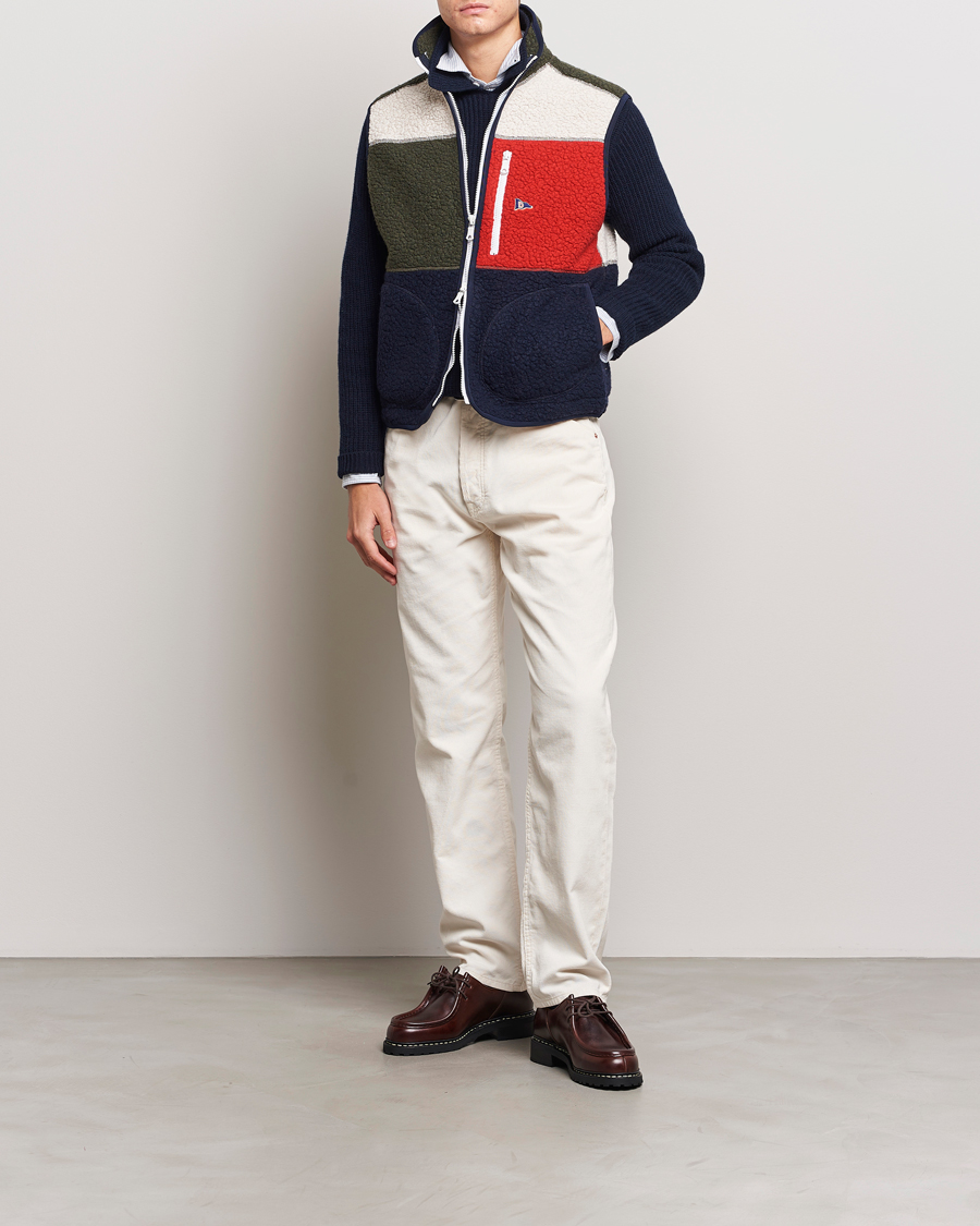 Uomini | Maglieria | Drake's | Colourblock Boucle Zip Fleece Vest Multi