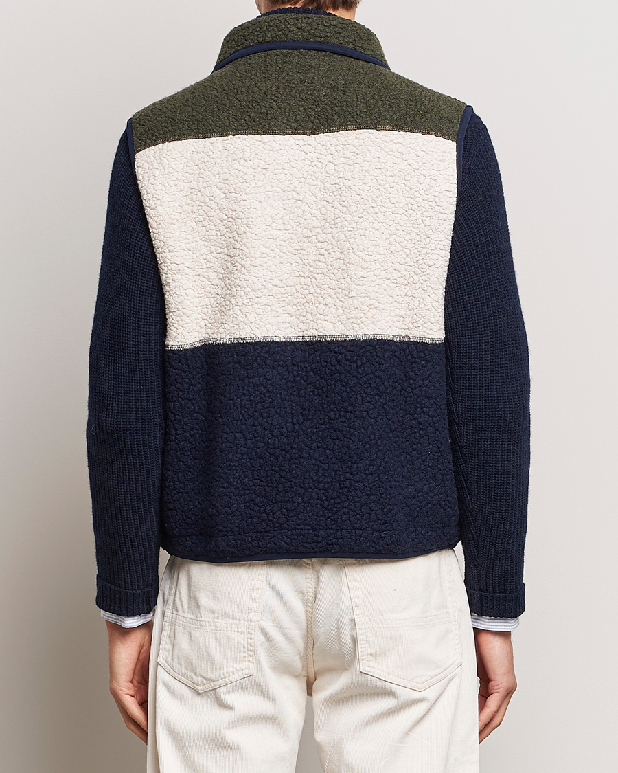 Uomini | Maglieria | Drake's | Colourblock Boucle Zip Fleece Vest Multi