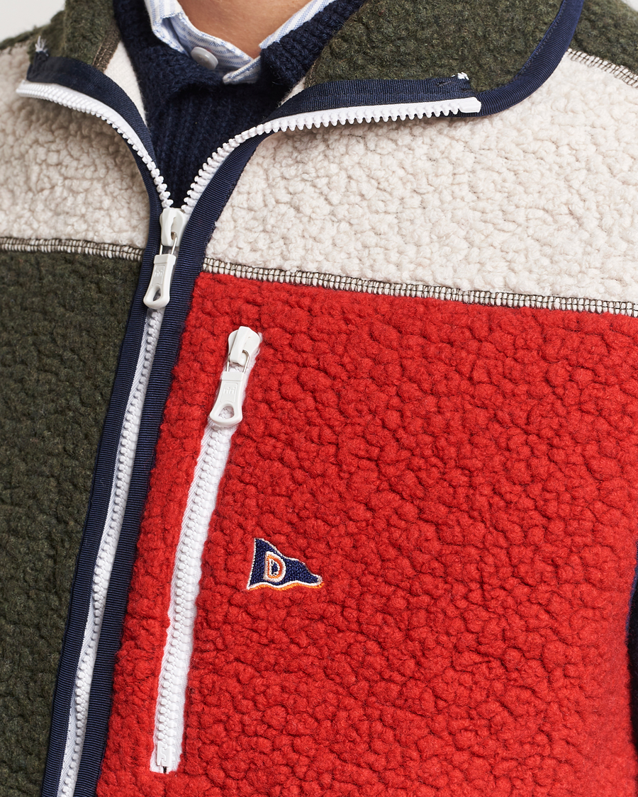 Uomini | Maglieria | Drake's | Colourblock Boucle Zip Fleece Vest Multi