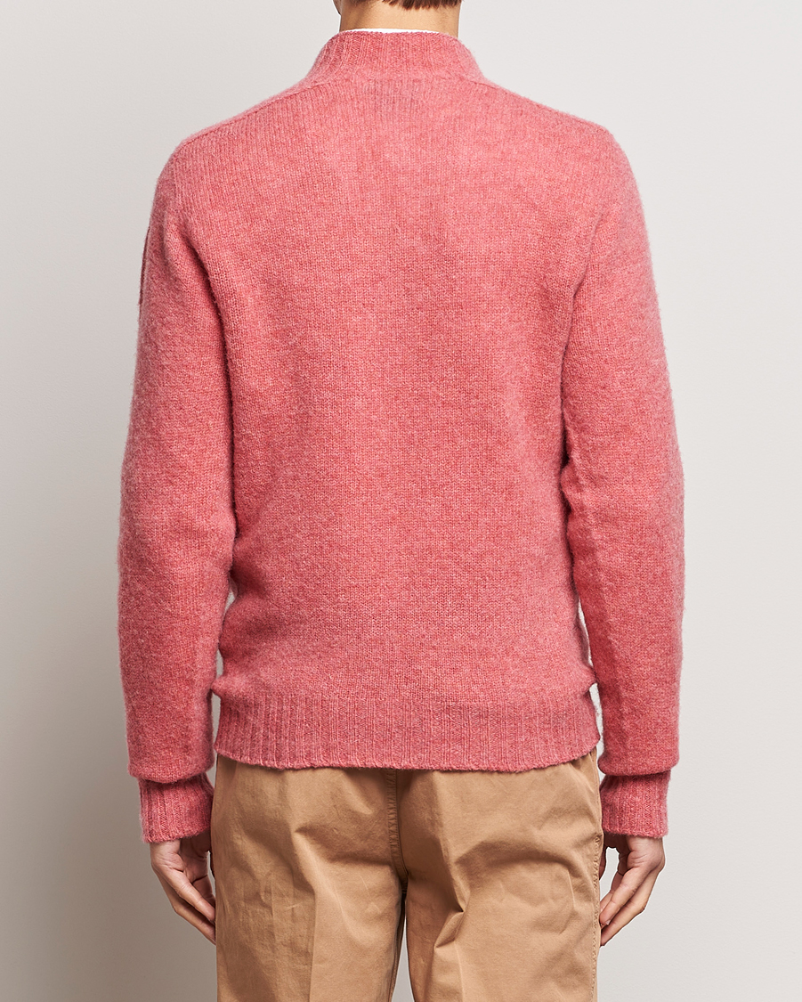 Uomini | Maglieria | Drake's | Brushed Shetland Mock Neck Jumper Pink