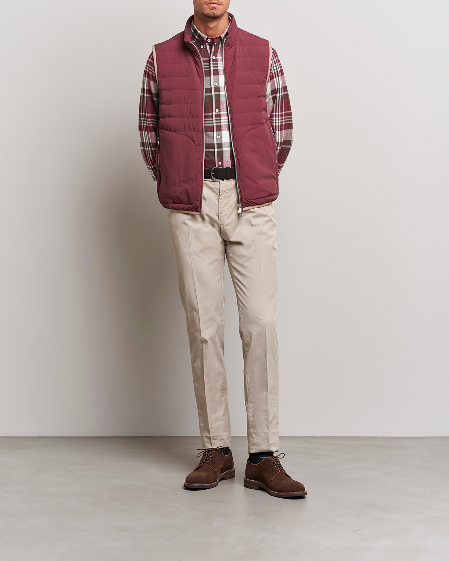 Uomini | Giacche | Brunello Cucinelli | Nylon Down Vest Burgundy
