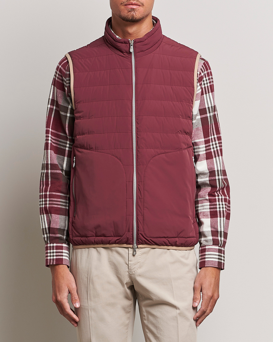 Uomini | Giacche | Brunello Cucinelli | Nylon Down Vest Burgundy
