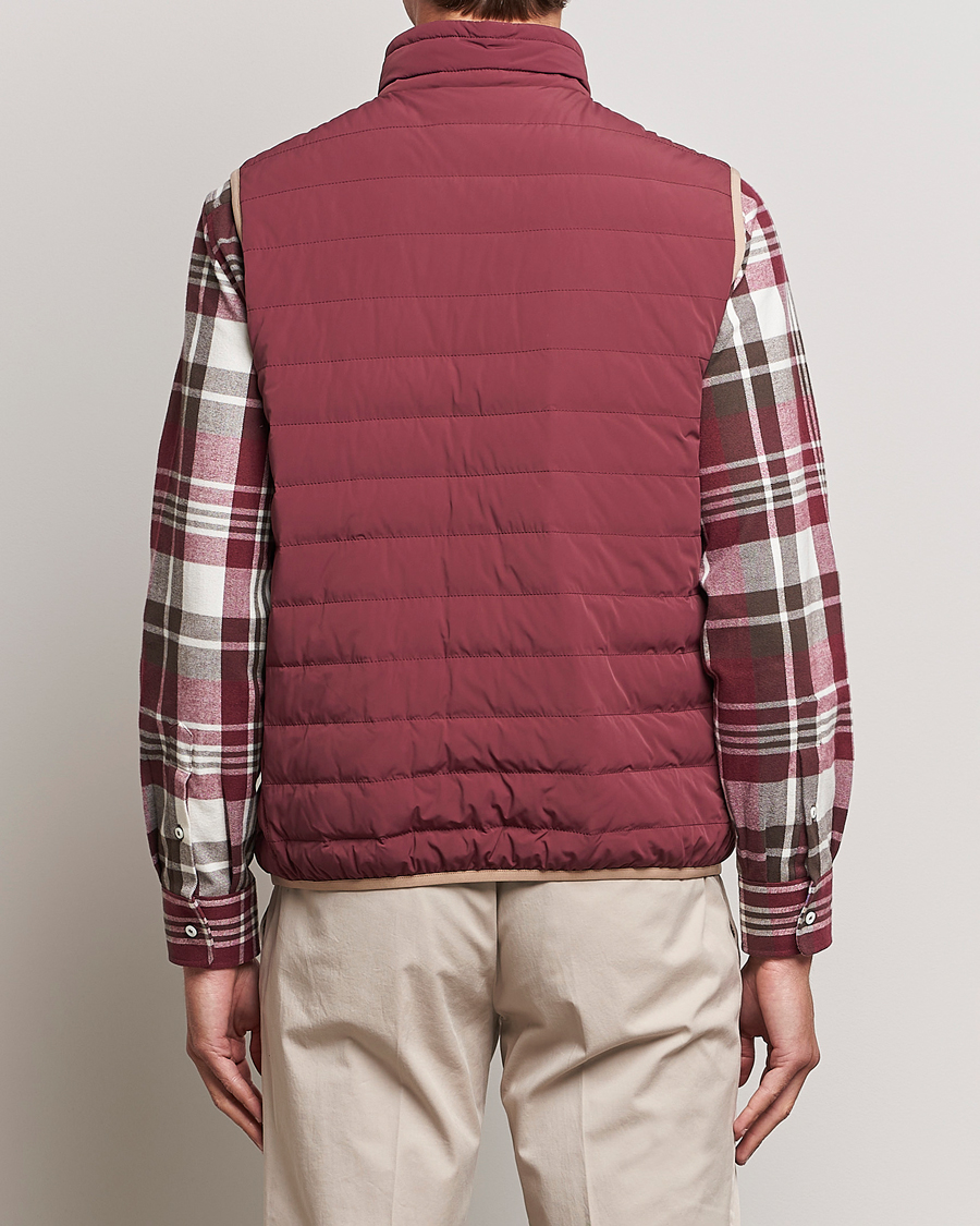 Uomini | Giacche | Brunello Cucinelli | Nylon Down Vest Burgundy