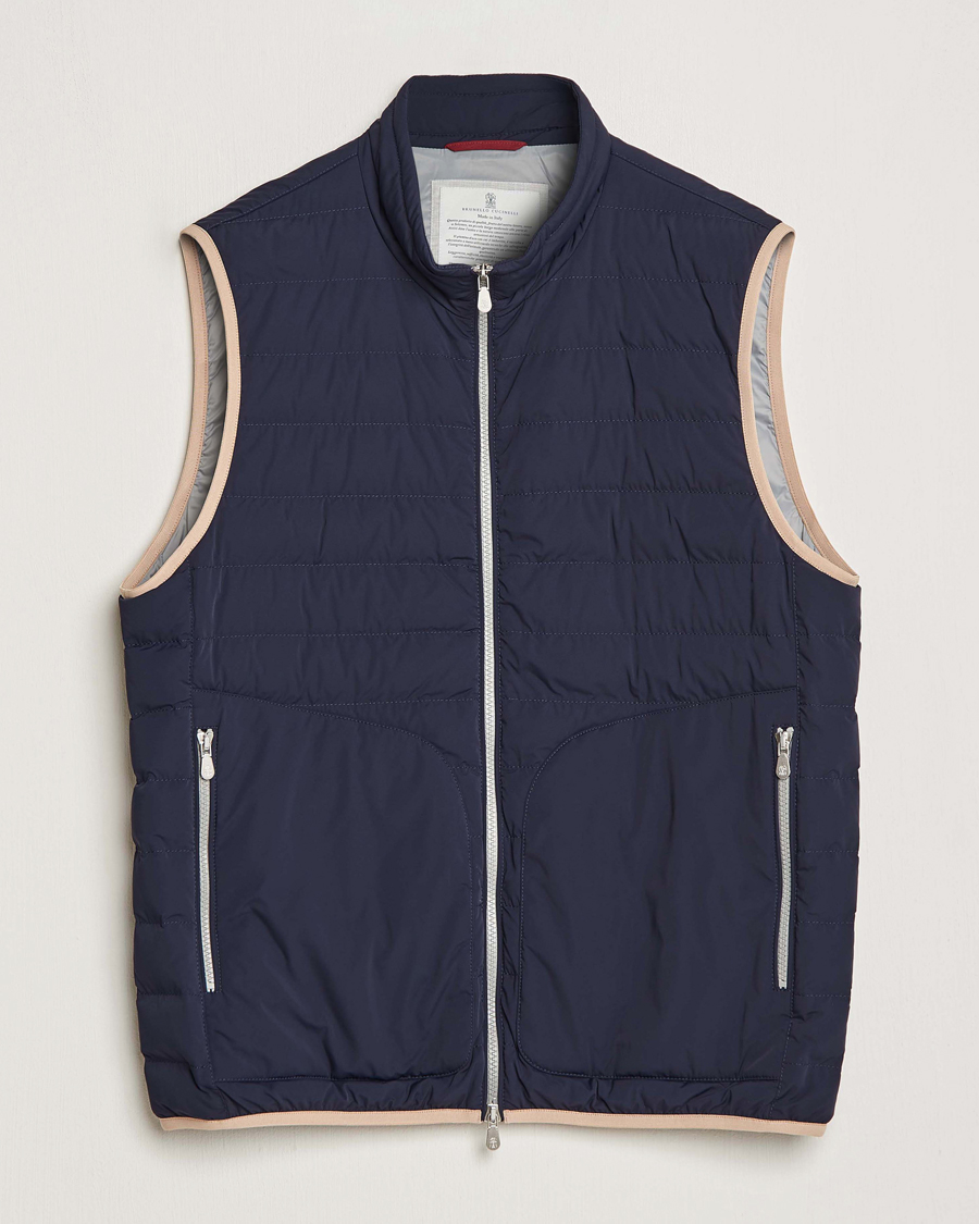 Uomini | Giacche | Brunello Cucinelli | Nylon Down Vest Navy