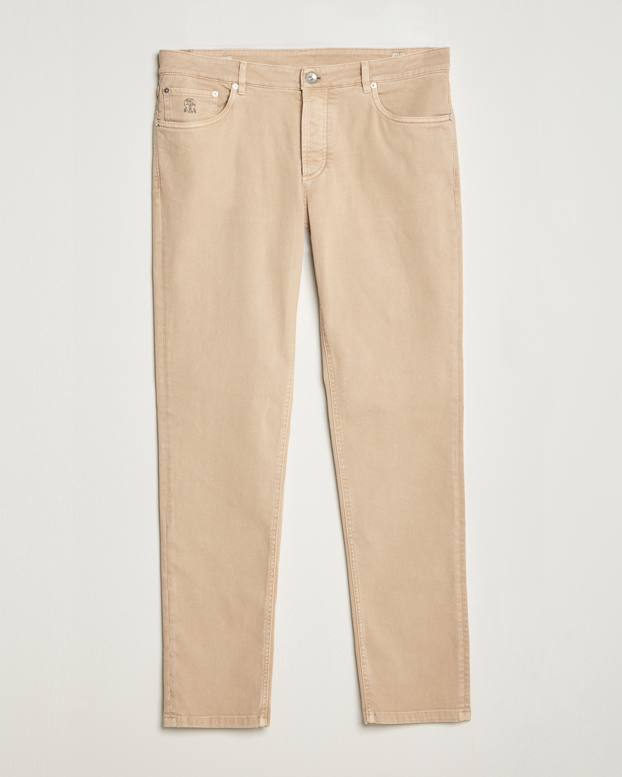 Uomini | Pantaloni | Brunello Cucinelli | Traditional Fit 5-Pocket Pants Beige