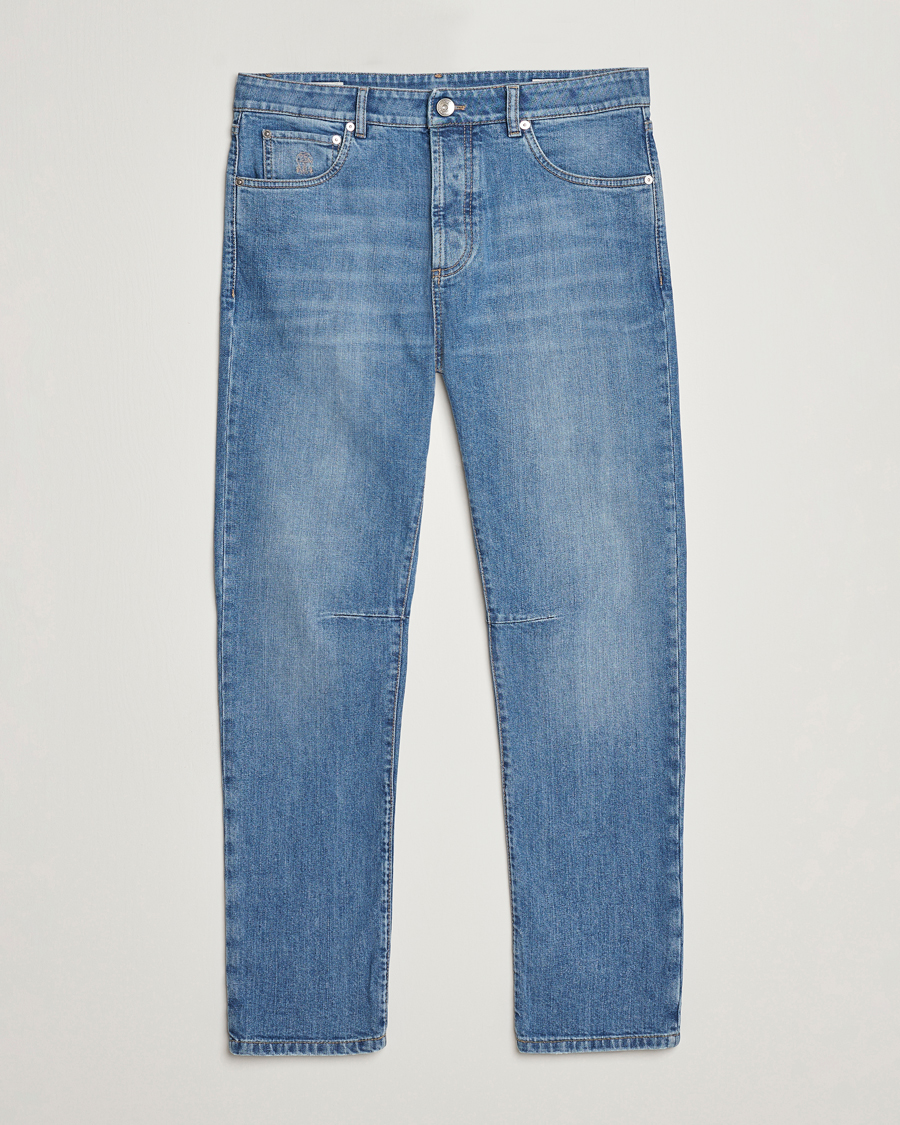 Uomini | Jeans | Brunello Cucinelli | Leisure Fit Jeans Medium Blue Wash
