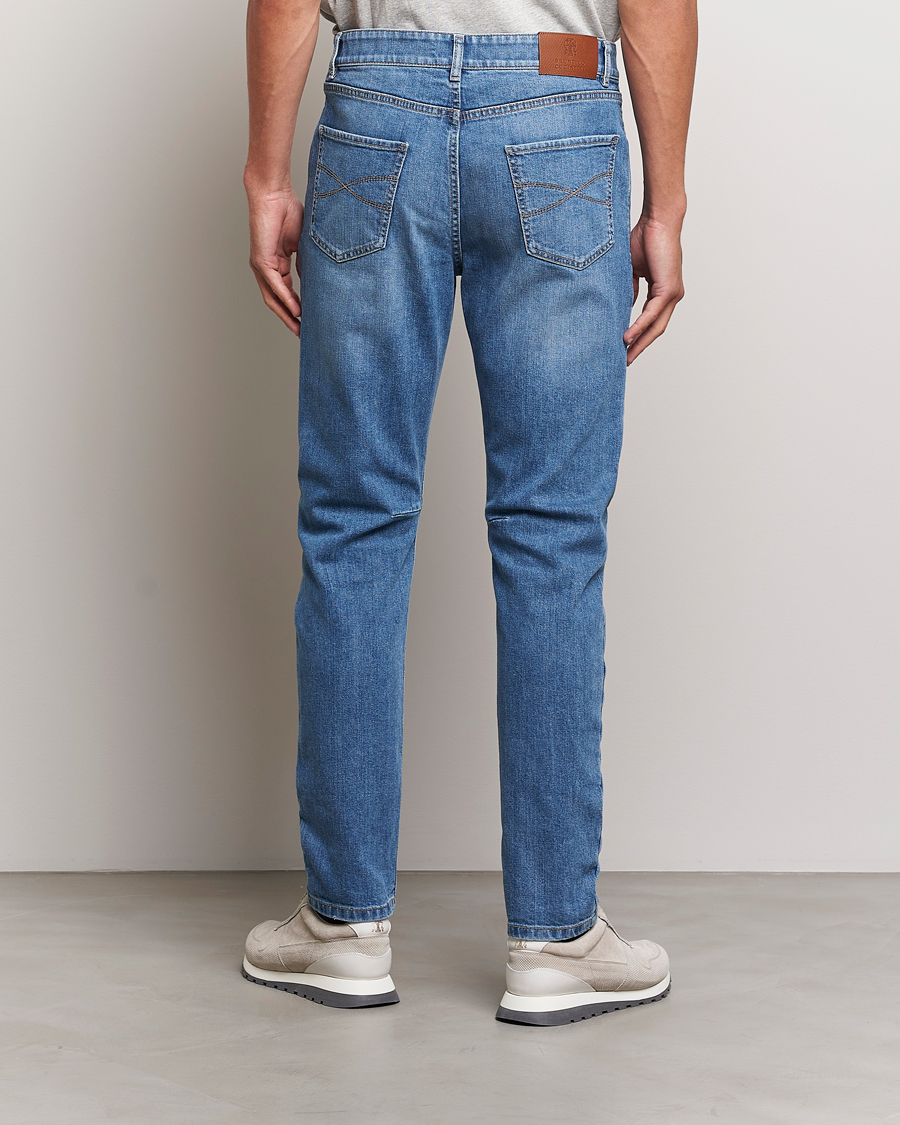 Uomini | Jeans | Brunello Cucinelli | Leisure Fit Jeans Medium Blue Wash