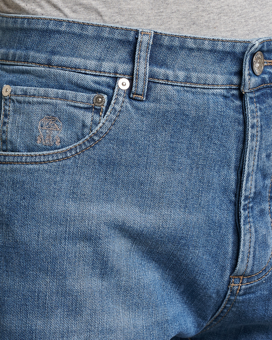 Uomini | Jeans | Brunello Cucinelli | Leisure Fit Jeans Medium Blue Wash