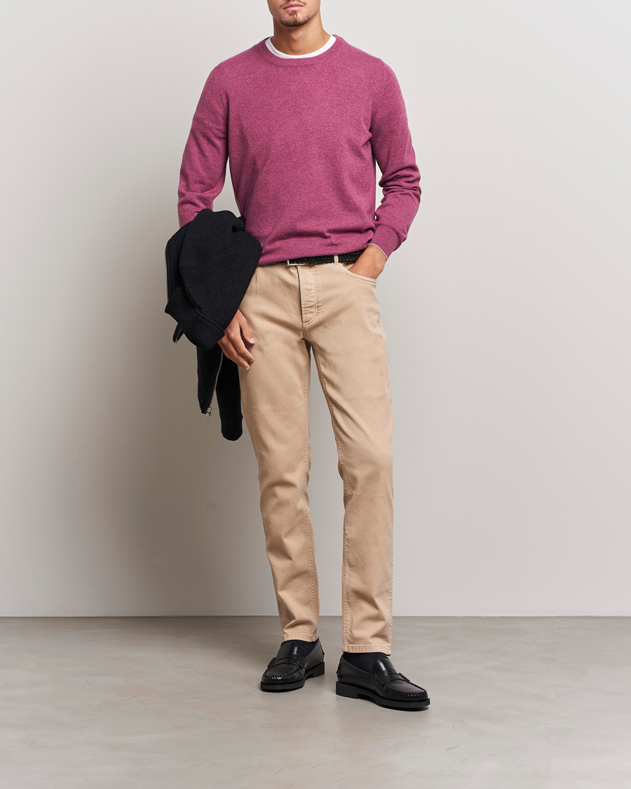 Uomini | Maglieria | Brunello Cucinelli | 2 Ply Cashmere Pullover Burgundy
