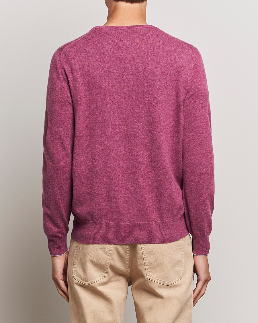 Uomini | Maglieria | Brunello Cucinelli | 2 Ply Cashmere Pullover Burgundy