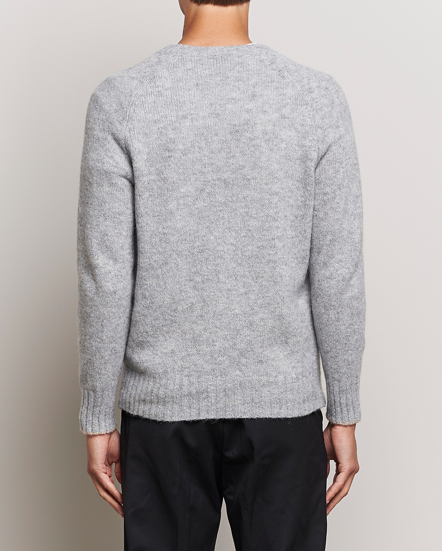 Uomini | Maglieria | Brunello Cucinelli | Fluffy Crew Neck Sweater Light Grey