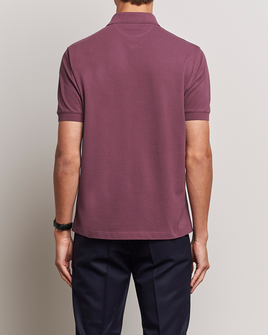 Uomini | Polo | Brunello Cucinelli | Short Sleeve Logo Polo Burgundy