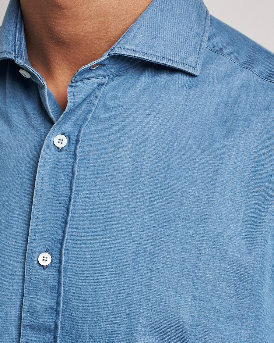 Uomini | Camicie | Brunello Cucinelli | Slim Fit Denim Shirt Indigo Blue