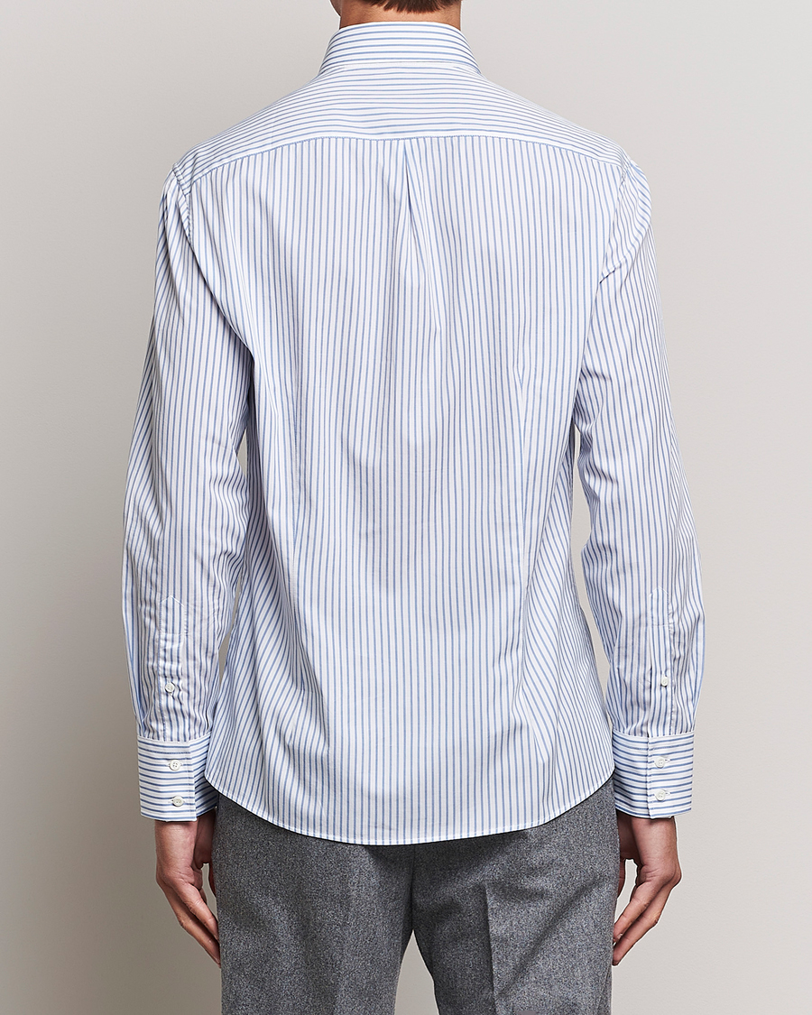 Uomini | Camicie | Brunello Cucinelli | Slim Fit Button Down Shirt Light Blue Stripe