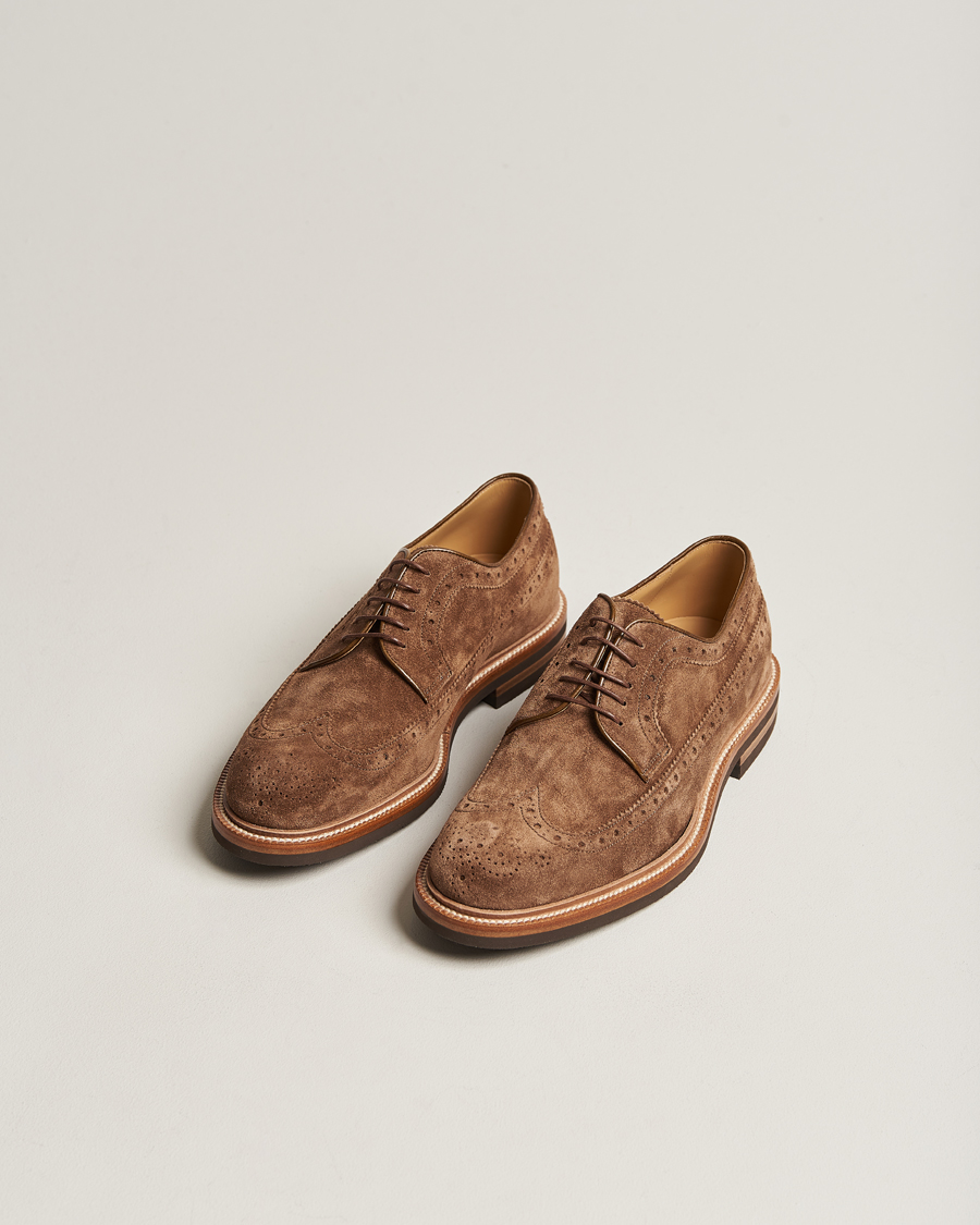 Uomini | Brunello Cucinelli Plain Toe Derby Brown Suede | Brunello Cucinelli | Plain Toe Derby Brown Suede