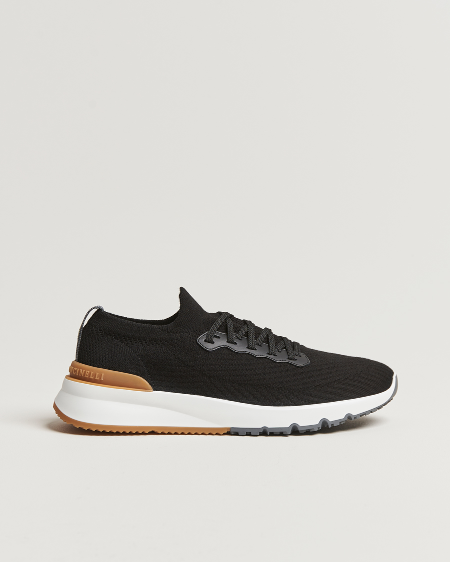 Uomini | Brunello Cucinelli Flannel Running Sneakers Black | Brunello Cucinelli | Flannel Running Sneakers Black
