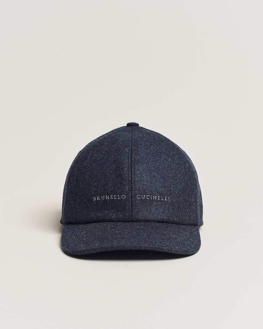 Uomini | Brunello Cucinelli Flannel Baseball Cap Navy | Brunello Cucinelli | Flannel Baseball Cap Navy
