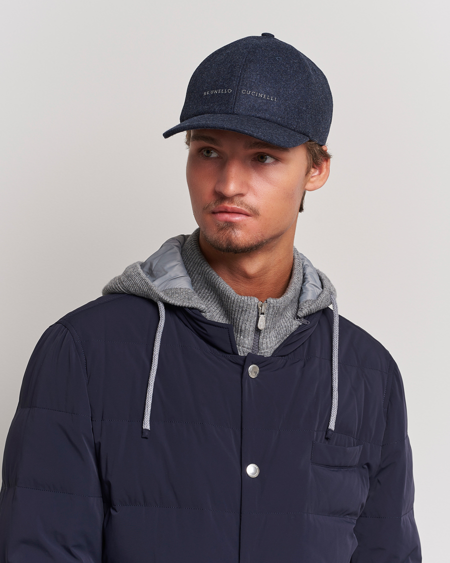 Uomini | Brunello Cucinelli Flannel Baseball Cap Navy | Brunello Cucinelli | Flannel Baseball Cap Navy