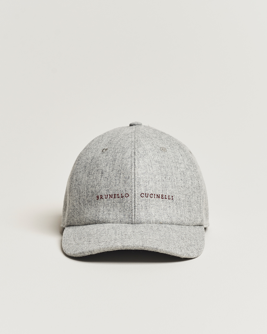 Uomini | Brunello Cucinelli Flannel Baseball Cap Light Grey | Brunello Cucinelli | Flannel Baseball Cap Light Grey