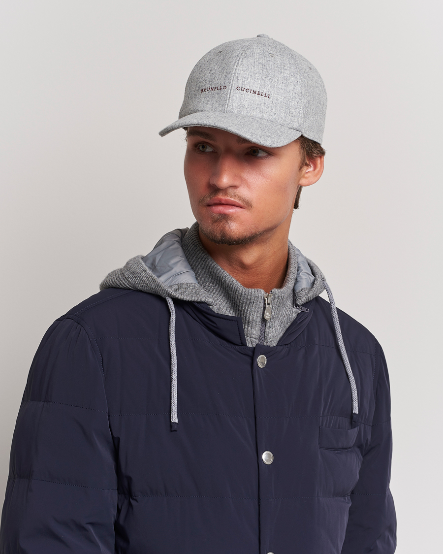 Uomini | Brunello Cucinelli Flannel Baseball Cap Light Grey | Brunello Cucinelli | Flannel Baseball Cap Light Grey