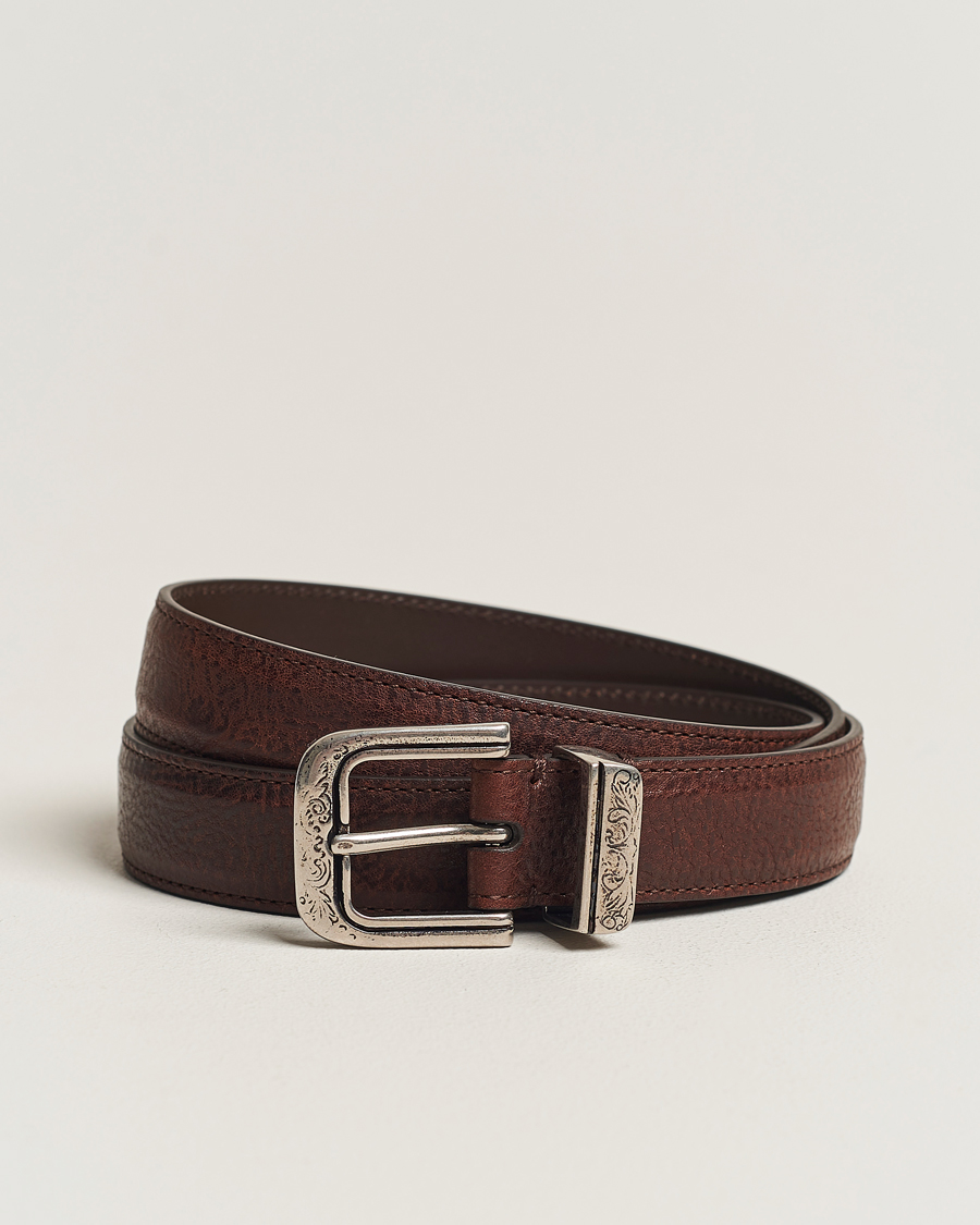 Uomini | Brunello Cucinelli Narrow Belt Brown Calf | Brunello Cucinelli | Narrow Belt Brown Calf