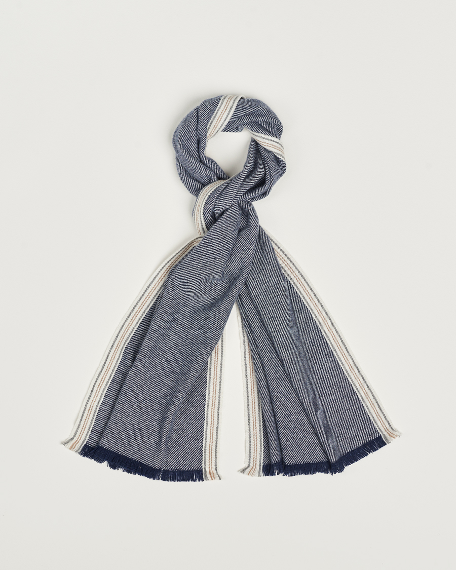 Uomini | Brunello Cucinelli Cashmere Scarf Denim Blue | Brunello Cucinelli | Cashmere Scarf Denim Blue