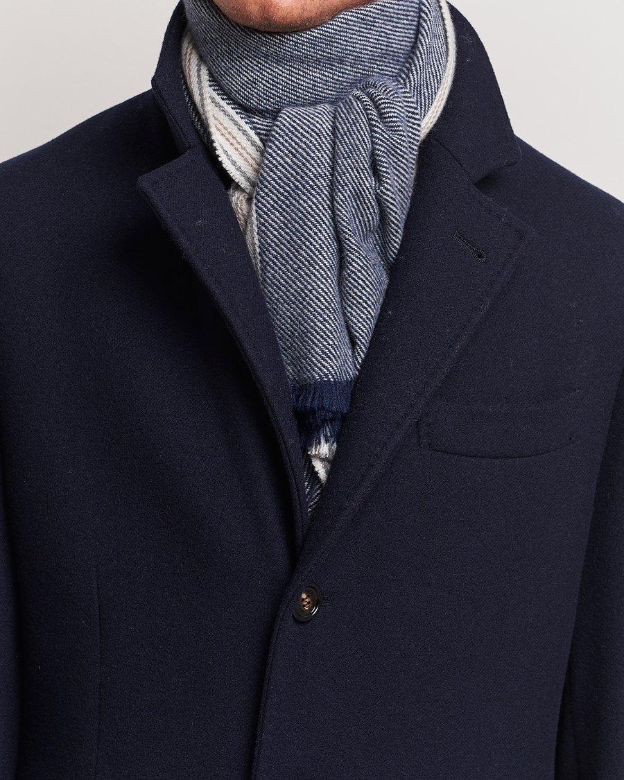 Uomini | Brunello Cucinelli Cashmere Scarf Denim Blue | Brunello Cucinelli | Cashmere Scarf Denim Blue