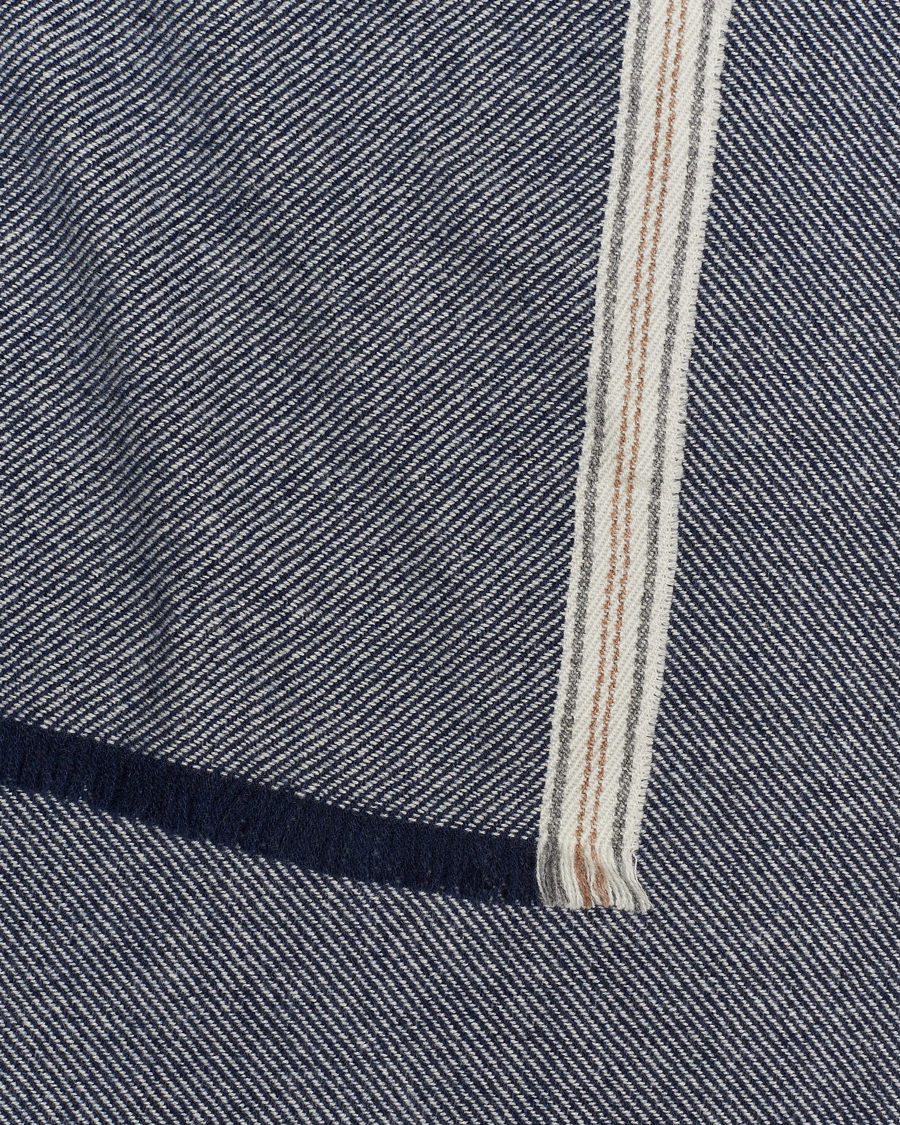 Uomini | Brunello Cucinelli Cashmere Scarf Denim Blue | Brunello Cucinelli | Cashmere Scarf Denim Blue