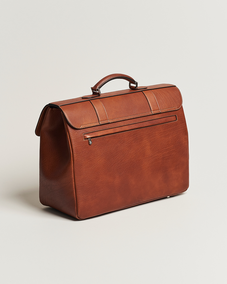 Uomini | Brunello Cucinelli Grain Leather Briefcase Cognac | Brunello Cucinelli | Grain Leather Briefcase Cognac