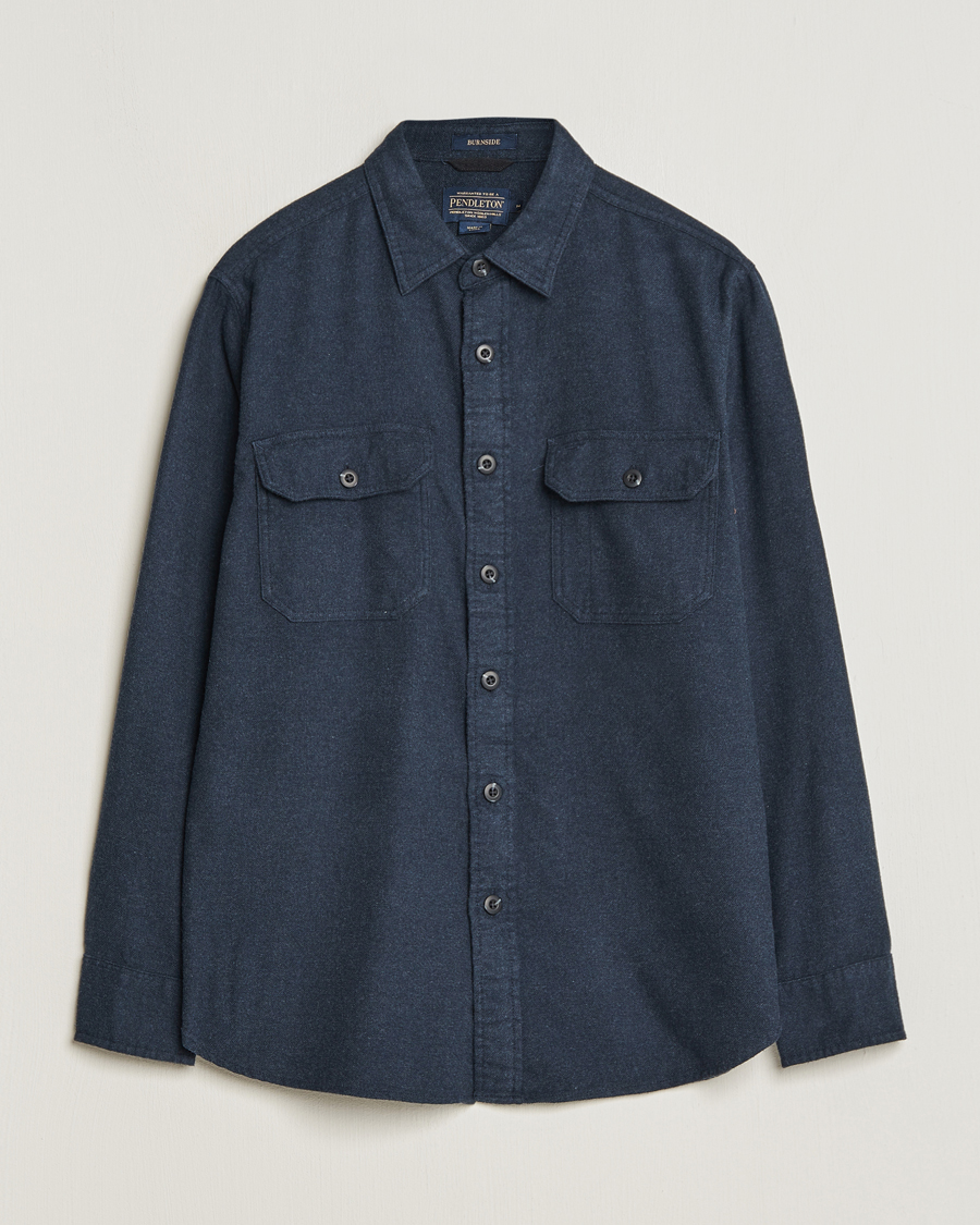 Uomini | Camicie | Pendleton | Burnside Flannel Shirt Navy Heather