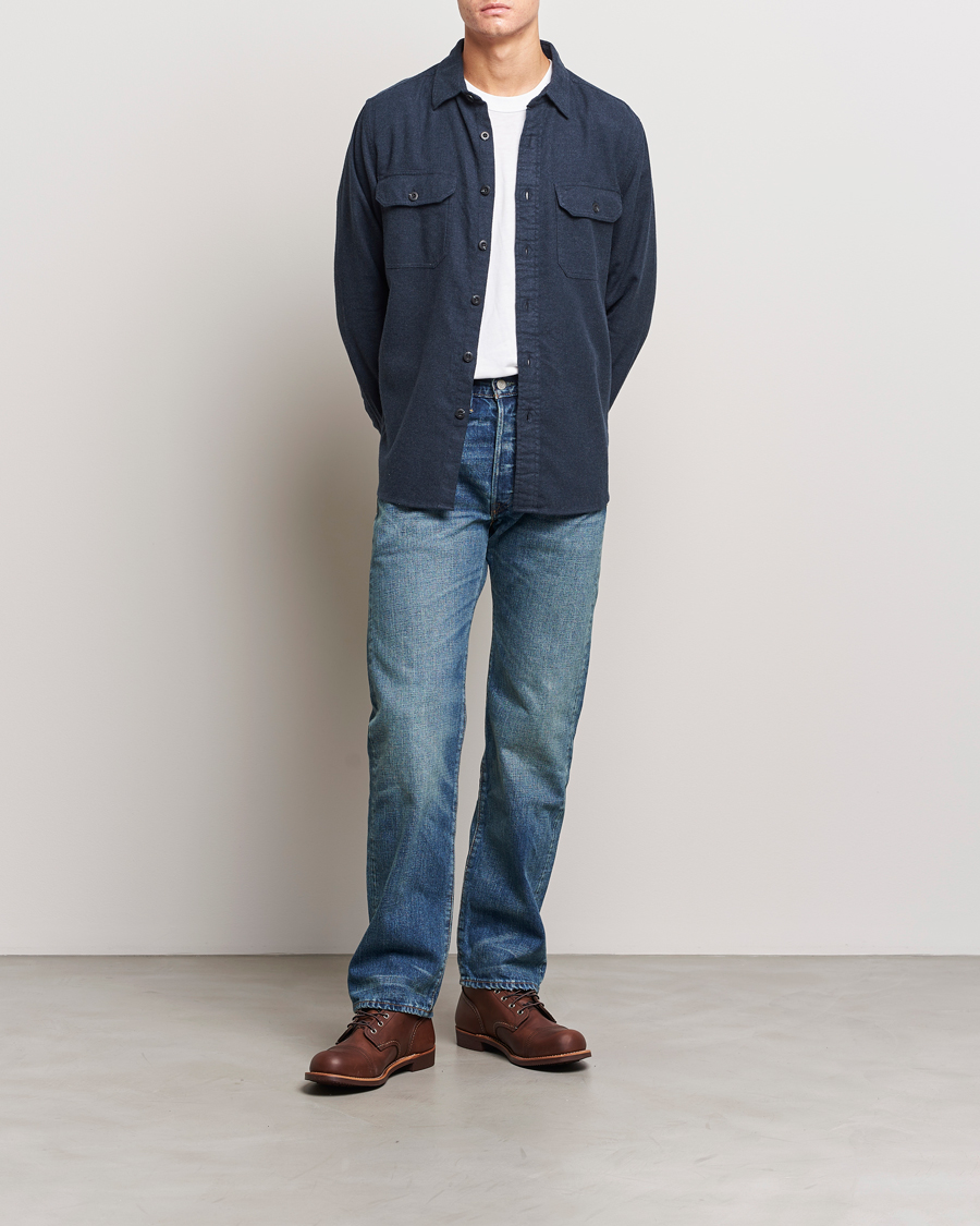 Uomini | Camicie | Pendleton | Burnside Flannel Shirt Navy Heather