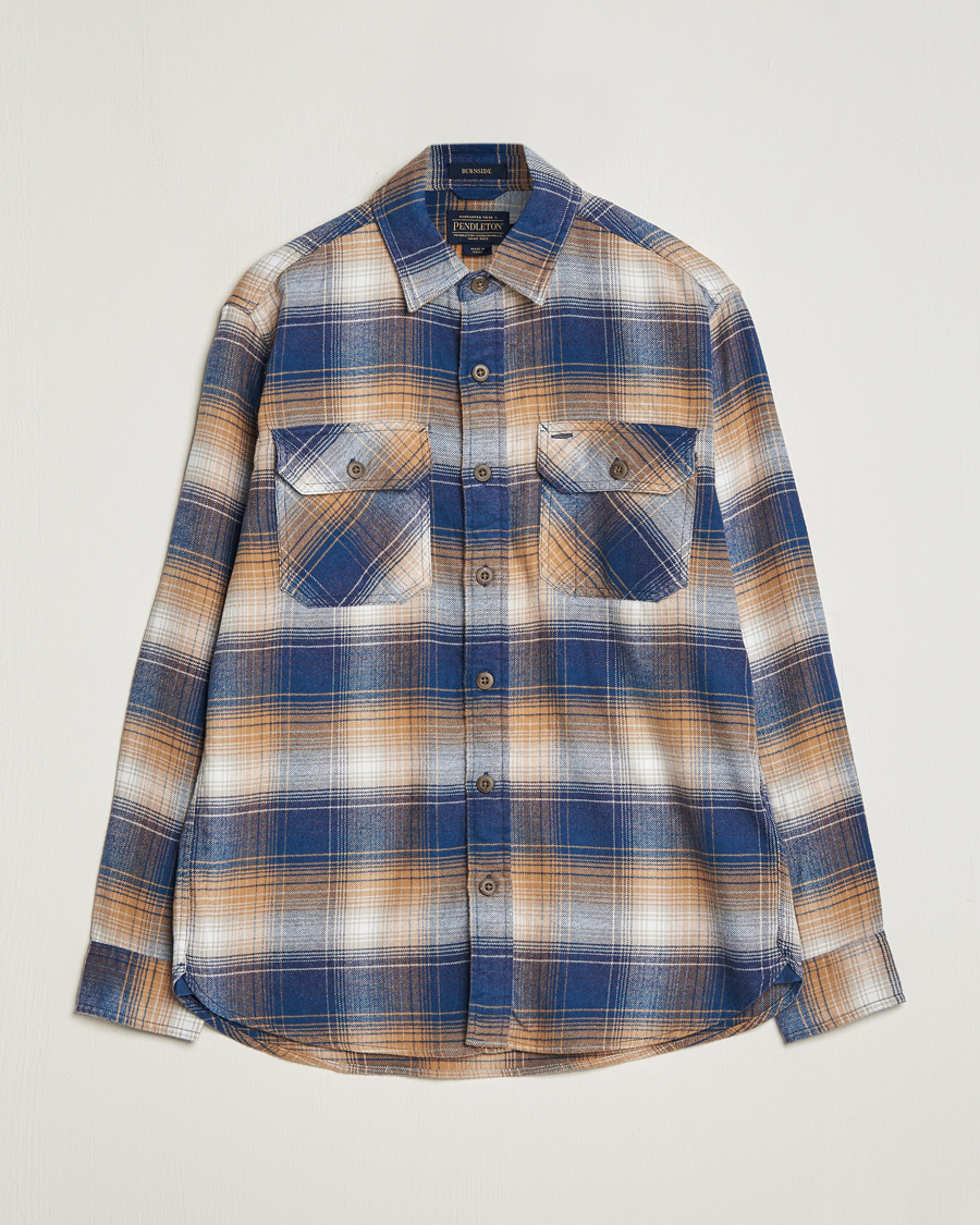 Uomini | Camicie | Pendleton | Burnside Flannel Shirt Navy/Tan