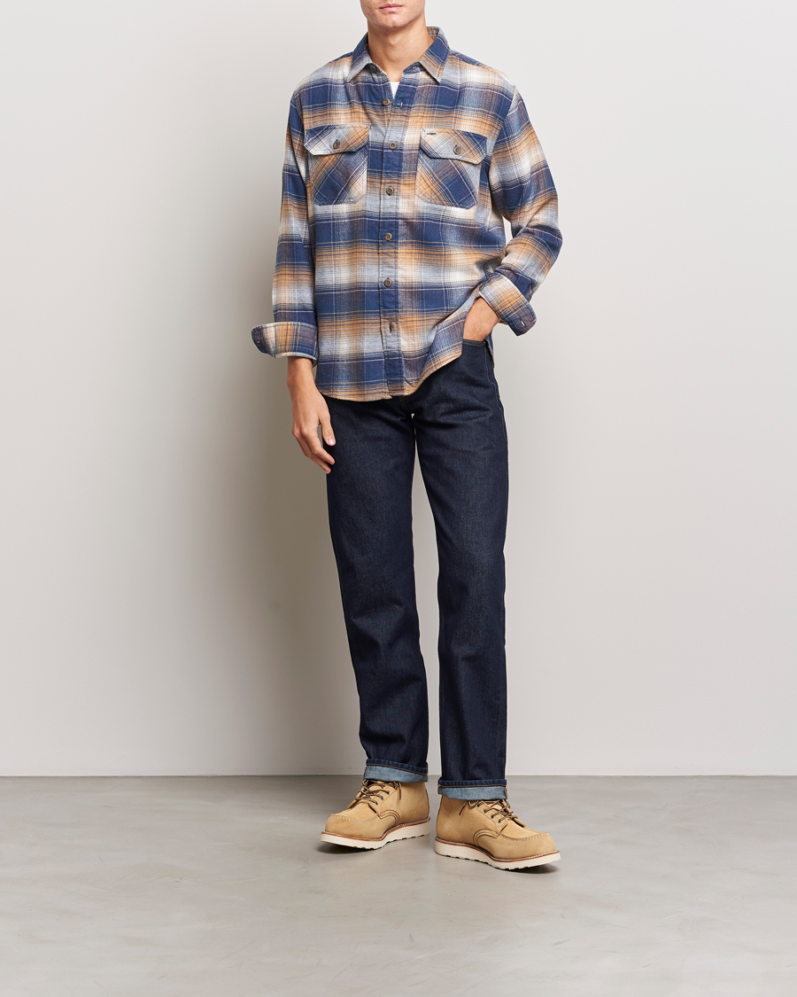Uomini | Camicie | Pendleton | Burnside Flannel Shirt Navy/Tan