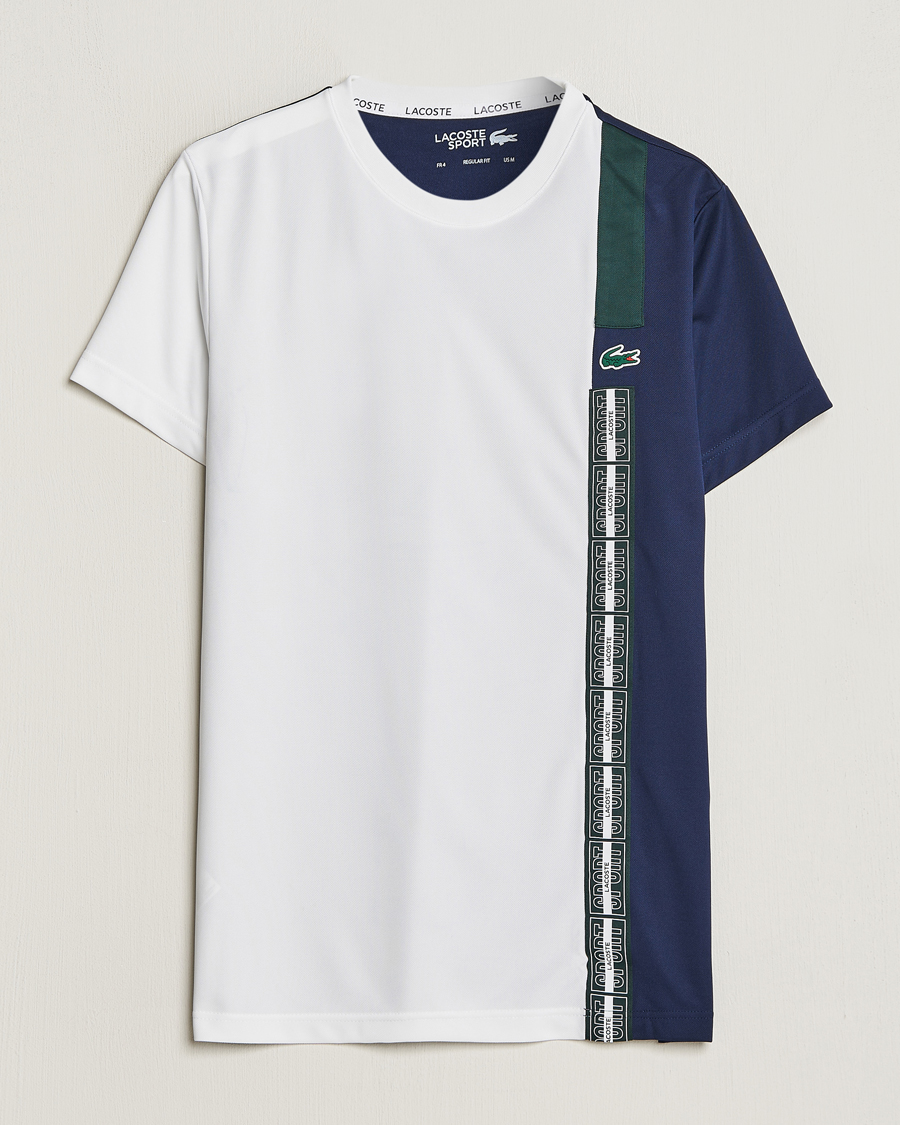 Uomini | T-shirt | Lacoste Sport | Performance Colourblocked T-Shirt White/Navy