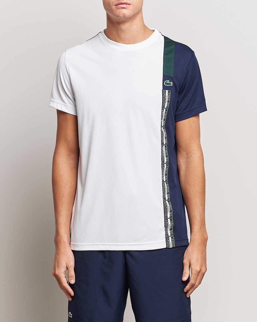 Uomini | T-shirt | Lacoste Sport | Performance Colourblocked T-Shirt White/Navy